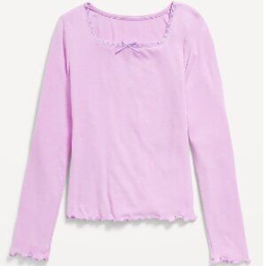 Old Navy Long-Sleeve Square-Neck Ribbon-Bow Top for Girls